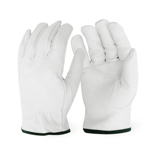 Soteria Glove Drivers Gloves, Natural Goatskin, Color Coded Fabric Hemmed, White, S 12 PK I2822/S - main